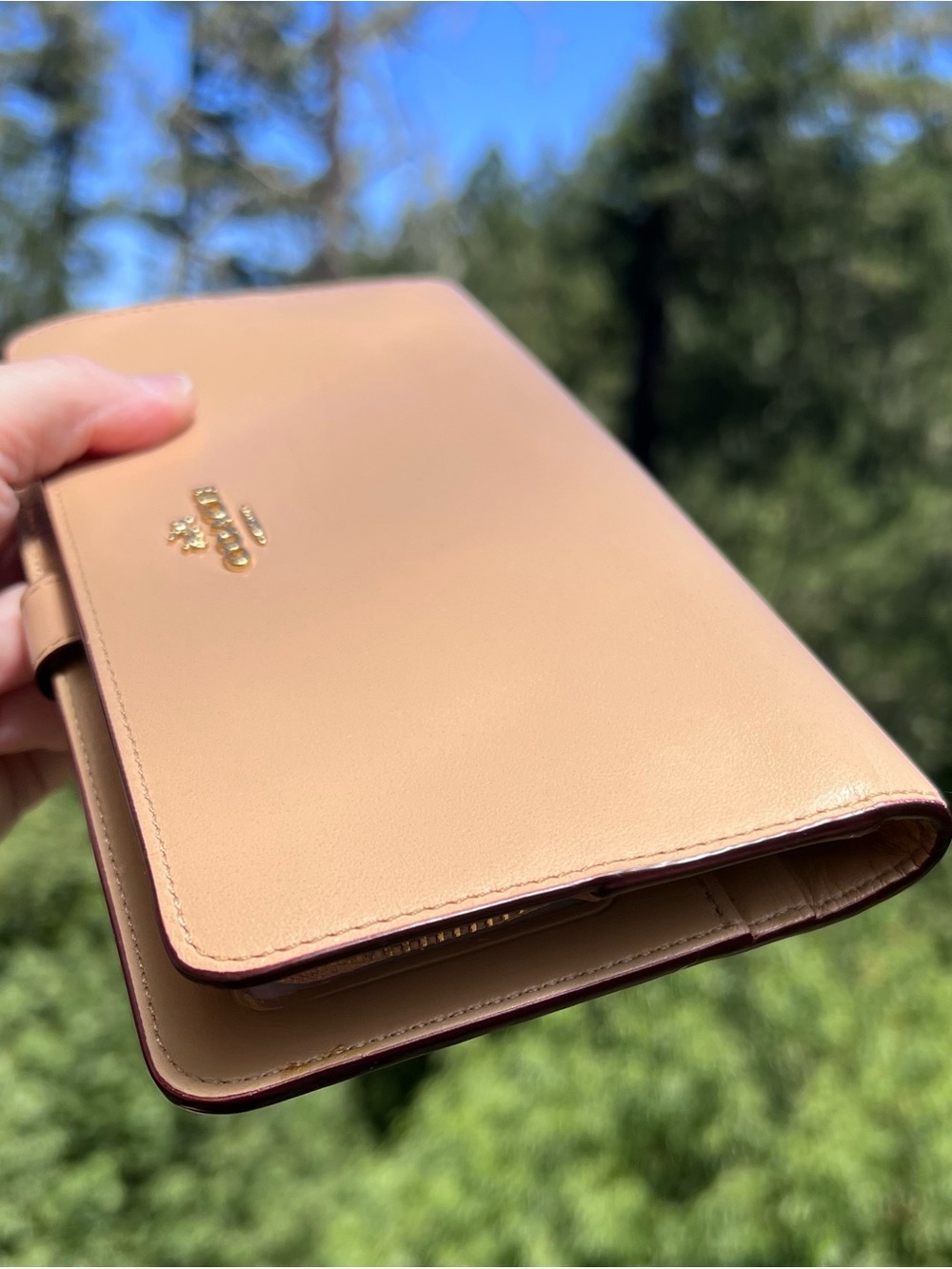 COACH Tan Leather Slim Wallet Credit Card Holder with Gold Hardware AUTHENTIC - Picture 8 of 13